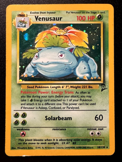 Venusaur 18/130 Base Set 2 Pokemon Card Holo Foil Rare HP - Image 1