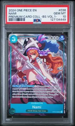 2024 ONE PIECE OP02-036 PREMIUM CARD COLLECTION BEST SELECTION VOL 1 NAMI PSA 10 - Image 1
