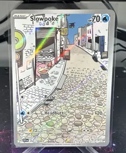 Pokemon TCG Slowpoke Illustration Rare Card Scarlet Violet Base 204/198 NM - Image 1
