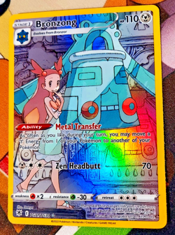 Pokemon TCG Bronzong Sword & Shield Astral Radiance Holo Rare Card TG11/TG30 LP - Image 1