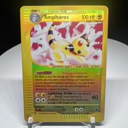 Pokemon TCG Ampharos 34/165 Rare Reverse Holo Expedition Base Set - Image 1