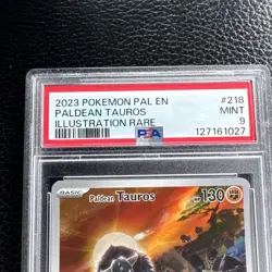 2023 Pokemon PAL EN Illustration Rare 218/193 Paldean Tauros PSA 9 - Image 2
