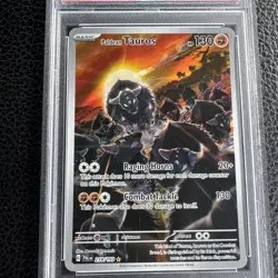2023 Pokemon PAL EN Illustration Rare 218/193 Paldean Tauros PSA 9 - Image 3