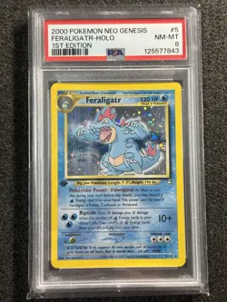 Pokemon TCG Feraligatr 5/111 1st Edition Neo Genesis Holo WOTC Vintage PSA 8 - Image 1