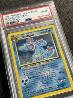 Pokemon TCG Feraligatr 5/111 1st Edition Neo Genesis Holo WOTC Vintage PSA 8 - Image 2