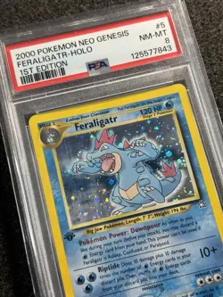 Pokemon TCG Feraligatr 5/111 1st Edition Neo Genesis Holo WOTC Vintage PSA 8 - Image 3