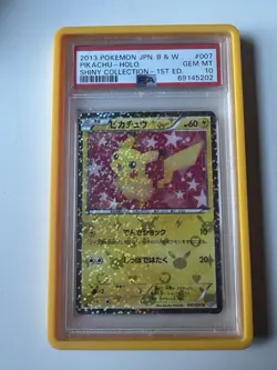 2013 POKEMON JPN B&W SHINY COLL 1ST ED #007 PIKACHU-HOLO PSA 10 - Image 1