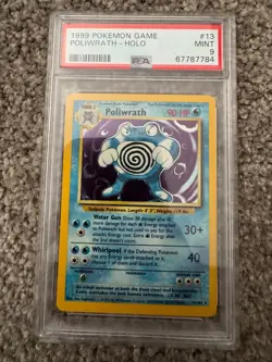 1999 POKEMON TCG GAME BASE SET POLIWRATH HOLO - #13 PSA 9 MINT - Image 1