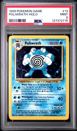 1999 POKEMON GAME #13 POLIWRATH-HOLO PSA 9 - Image 1