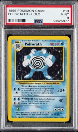 1999 POKEMON GAME #13 POLIWRATH-HOLO PSA 9 - Image 1