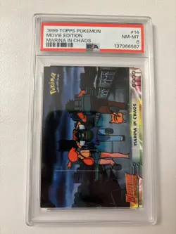Pokemon 1999 TOPPS Movie Edition #14- Marina in Chaos PSA 8 - Image 1