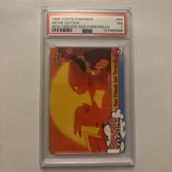 Pokemon 1999 TOPPS Movie Edition #59 - New Friends and Farewells PSA 7 - Image 1
