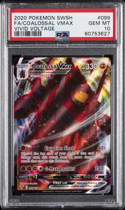 2020 POKEMON SWORD & SHIELD VIVID VOLTAGE #099 FULL ART/COALOSSAL VMAX PSA 10 - Image 1
