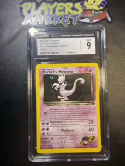 [ CGC 9 ] Rocket’s Mewtwo 14/132 Gym Challenge Holo Rare English Unlimited - Image 1
