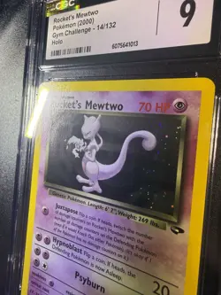 [ CGC 9 ] Rocket’s Mewtwo 14/132 Gym Challenge Holo Rare English Unlimited - Image 4