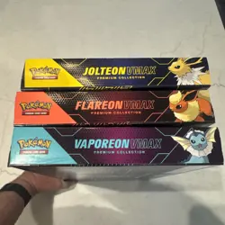 Pokemon Eeveelution Vmax Premium Collection Vaporeon Flareon Jolteon Set of 3 - Image 4