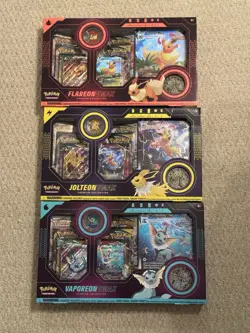 Pokemon Eeveelution Vmax Premium Collection - Vaporeon Flareon Jolteon Set of 3 - Image 1