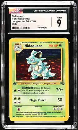 Nidoqueen 7/64 1st Edition Holo Pokemon Jungle CGC 9 Mint - Image 1