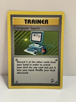 Pokemon WOTC TCG VTG Computer Search 101/130 Base Set 2 Regular LP - Image 1