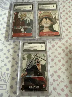 One Piece CGC Graded 9 Mint/Lot! 3 Slabs/Card Bundle! #1 - Image 1