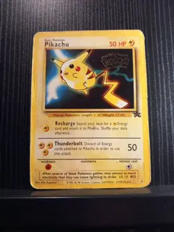 Pikachu #4 1999 Black Star WB Pokemon the First Movie Promo Pokemon TCG Card - Image 1