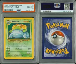 1999 Pokemon Game #15 Venusaur Holo PSA 10 GEM MINT Base Set - Image 3