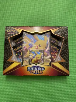 POKEMON TCG: SHINING FATES PIKACHU V BOX | 4 Booster Packs SEALED 820650828690 - Image 1