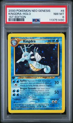 2000 POKEMON NEO GENESIS 1ST ED #8 KINGDRA-HOLO PSA 8 - Image 1