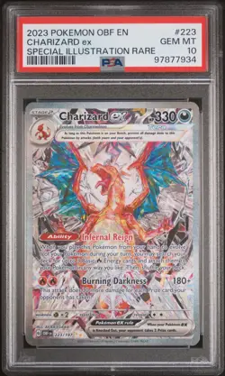 2023 POKEMON OBF EN-OBSIDIAN FLAMES #223 CHARIZARD EX PSA 10 - Image 1