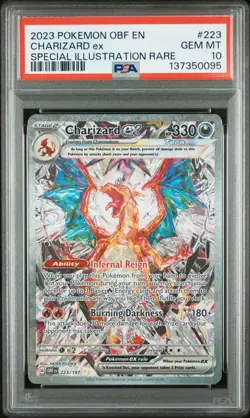2023 POKEMON OBF EN-OBSIDIAN FLAMES #223 CHARIZARD EX PSA 10 - Image 1