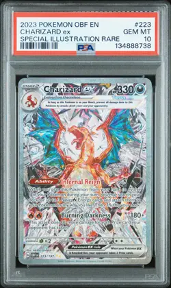2023 POKEMON OBF EN-OBSIDIAN FLAMES #223 CHARIZARD EX PSA 10 - Image 1