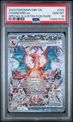 2023 POKEMON OBF EN-OBSIDIAN FLAMES #223 CHARIZARD EX PSA 10 - Image 1