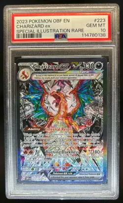 2023 Pokemon SV Obsidian Flames OBF EN Charizard ex #223/197 PSA 10 - Image 1
