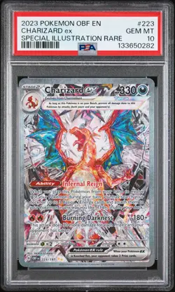 2023 POKEMON OBF EN-OBSIDIAN FLAMES ILLUSTRATION RARE #223 CHARIZARD EX PSA 10 - Image 1