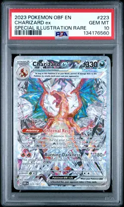 2023 POKEMON OBF EN-OBSIDIAN FLAMES #223 CHARIZARD EX PSA 10 - Image 1