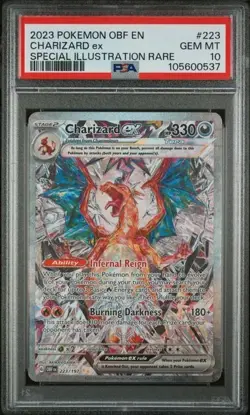 2023 Pokemon SV Obsidian Flames OBF EN Charizard ex #223/197 PSA 10 - Image 1