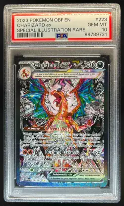 2023 Pokemon SV Obsidian Flames OBF EN Charizard ex Full Art #223/197 PSA 10 - Image 1