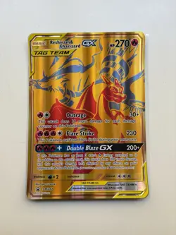 2021 Pokemon RESHIRAM & CHARIZARD GX Tag Team Black Star Promo SM247 JUMBO CARD - Image 1