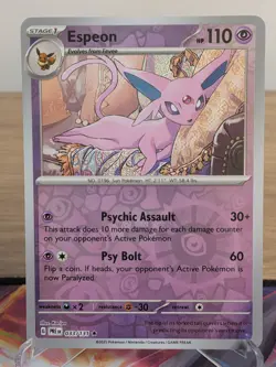 ESPEON 033/131 RARE PRISMATIC EVOLUTIONS POKEMON REVERSE HOLO NM - Image 1