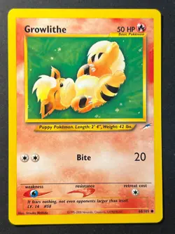 Growlithe 68/105 Neo Destiny Common - WOTC - Pokemon Card Near Mint - Image 1
