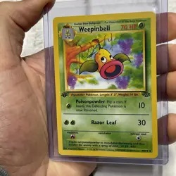 1999 Pokemon Jungle 1st Edition WOTC Weepinbell Uncommon 48/64 NM Vintage Card - Image 2