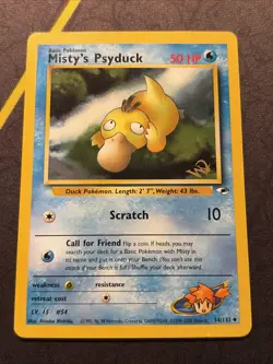Pokemon TCG Misty’s Psyduck W Stamp Promo - Gym Heroes - Vintage WOTC 2000 NM - Image 1
