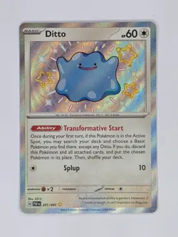 Pokemon TCG Ditto 201/091 S&V : Paldean Fates PAF Shiny Rare - Image 1