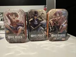 ONE PIECE CARD GAME - TIN PACK SET VOL. 2 (TS-02, OP13) x 3 IN HAND - FREE 📫 - Image 1
