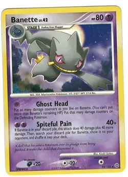 Banette 23/132 Pokemon Card Secret Wonders 80 HP Near Mint KV - Image 1