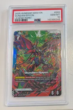 Gundam Card Game - Epyon LR + PSA 10 GEM MT - GD-02 #002 TCG - Image 1