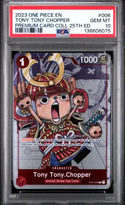 2023 ONE PIECE PREM BANDAI PREM CARD COLL 25TH ED #006 TONY TONY CHOPPER PSA 10 - Image 1