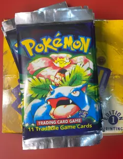 1st Edition WOTC Pokemon TCG Base Set Shadowless Booster Pack FACTORY SEALED ! - Image 1