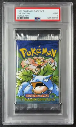 1999 POKEMON BASE SET 1ST EDITION FACTORY SEALED PACK PSA 9 MINT VENUSAUR - Image 1