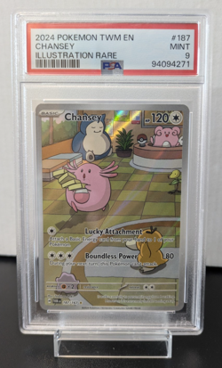 PSA 9 MINT - 2024 POKEMON TWILIGHT MASQUERADE CHANSEY #187/167 ILLUSTRATION RARE - Image 1